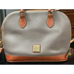 Elephant Gray Zip Zip Satchel With Registration Card Dooney Bourke